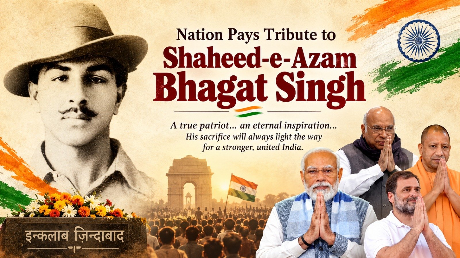 Nation Pays Tribute to Shaheed-e-Azam Bhagat Singh